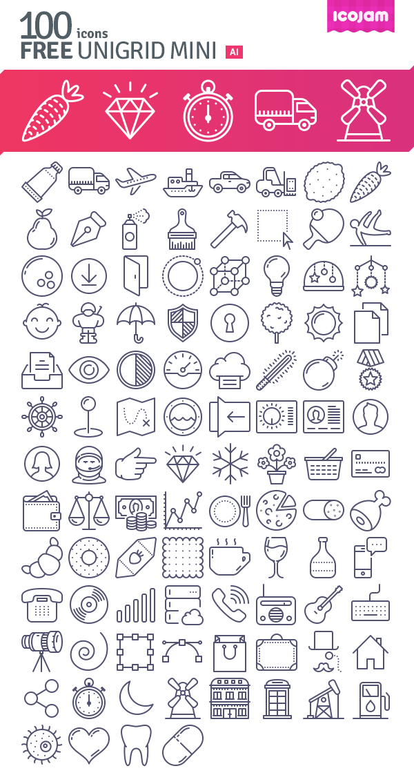 600x1136 Unigrid 100 Free Vector Icons Graphicburger