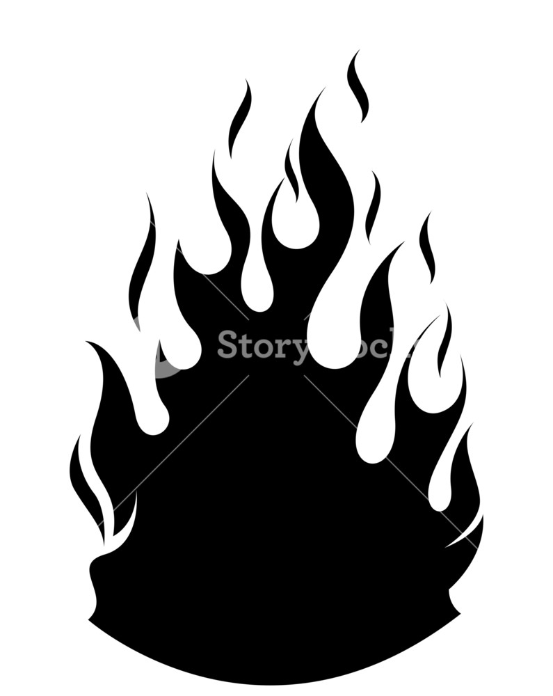 795x1000 Fire Flame Vector Silhouette Royalty Free Stock Image