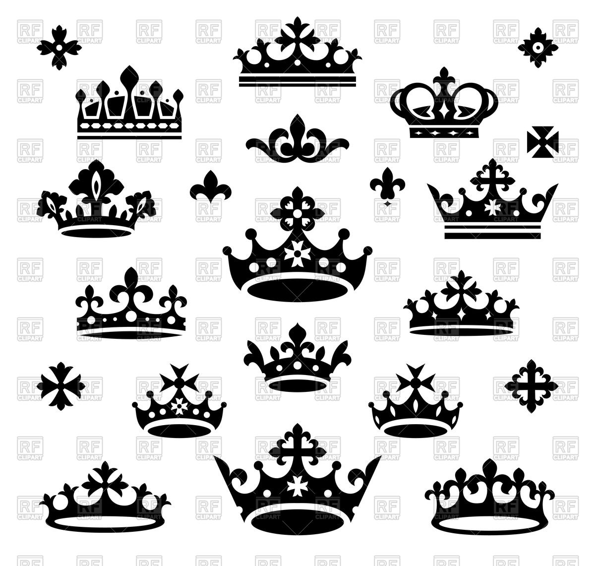 1200x1141 Silhouettes Of Queen And Royal Crown Vector Image Vector Artwork