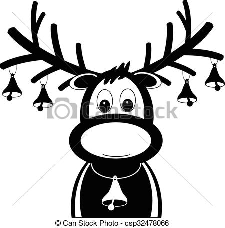 450x456 Rudolph Reindeer With Christmas Bells Vector Eps10.