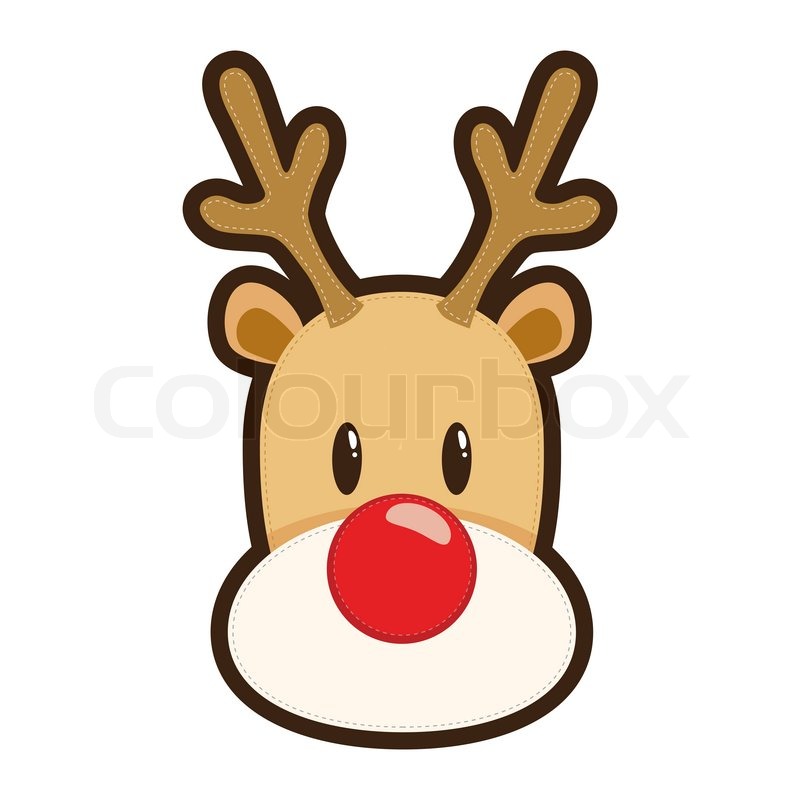 800x800 Vector Illustration Of Rudolph The Red Nosed Reindeer. Stock