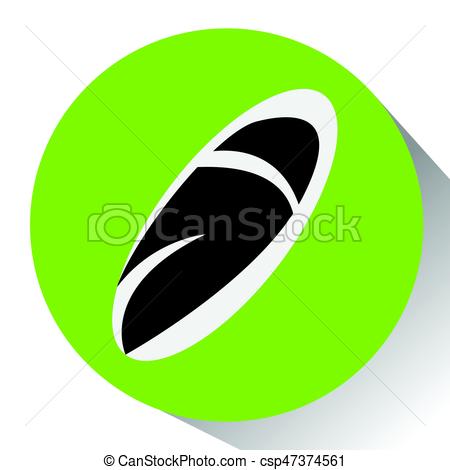 450x470 Isolated Rugby Ball On A Colored Button, Vector Illustration.