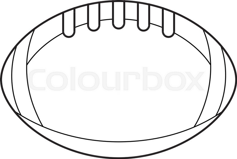 800x538 Rugby Ball Vector Line Icon Isolated On White Background. Sports