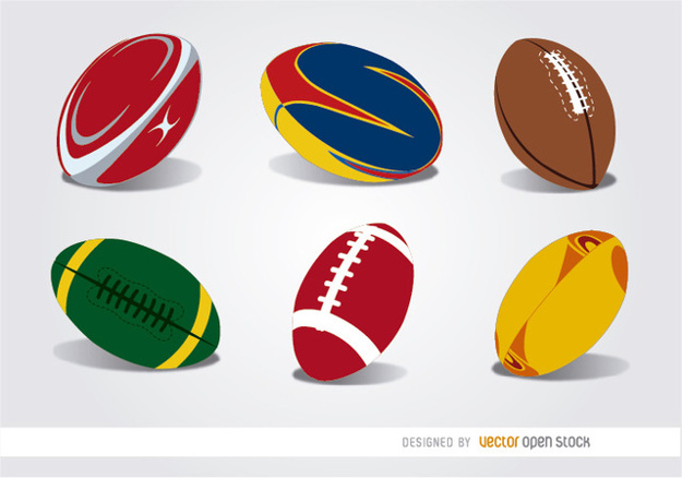 625x438 Different Rugby Balls Vector Free Download