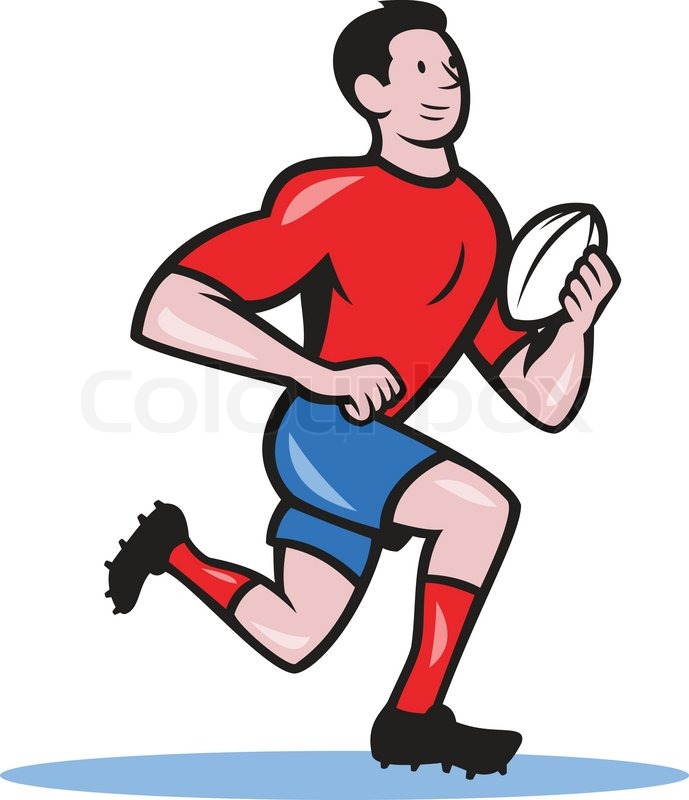 689x800 Illustration Of A Rugby Player Running With The Ball Viewed From