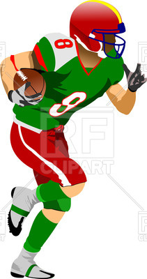 211x400 Silhouette Of American Football (Rugby) Player In Action