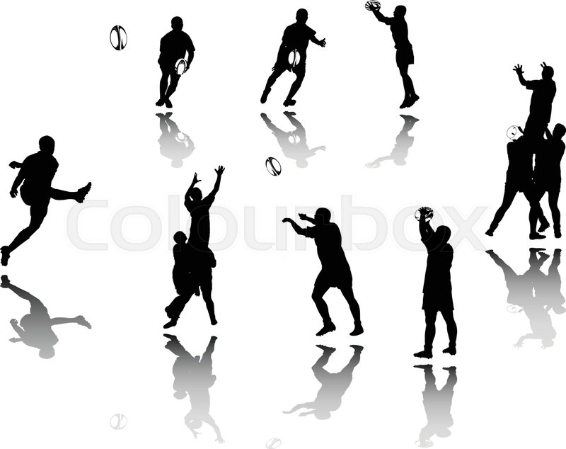 800x634 Illustration Of Rugby Player With Shadow