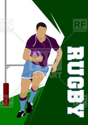 283x400 Poster With Silhouette Of Rugby Player Vector Image Vector
