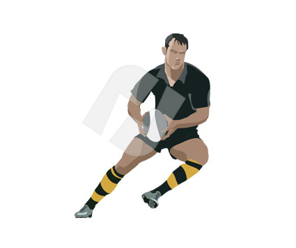 425x356 Rugby Player Vector Clip Art 00160