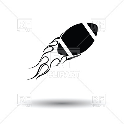 400x400 Rugby Ball With Fire Icon On White Background Vector Image
