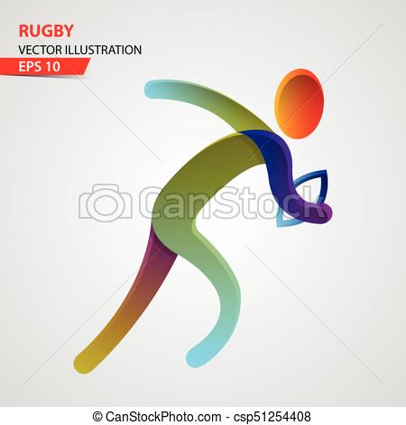 450x470 Rugby Sport Logo. Rugby Color Sport Icon Design Template. Vector