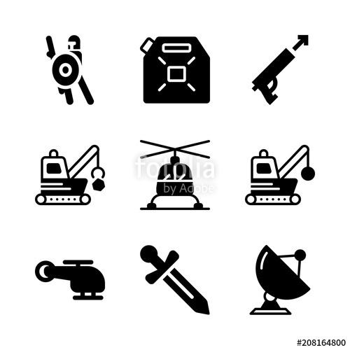 500x500 Ruins, Damage, Blip And Shot Icons In War Vector Set. Graphics For