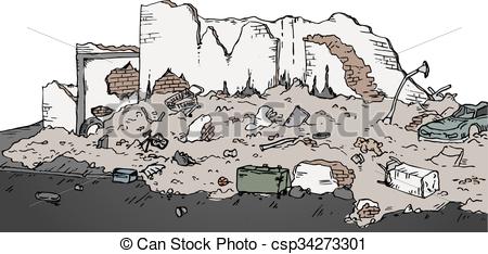 450x234 Creative Design Of Ruins Street Vector Illustration.