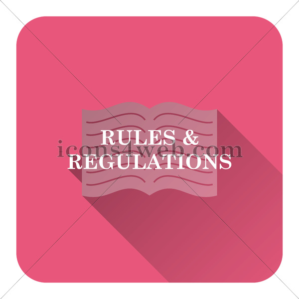600x600 Rules And Regulations Flat Icon With Long Shadow Vector