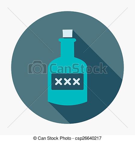 450x470 Pirate Icon,bottle Of Rum. Flat Design Vector Illustration