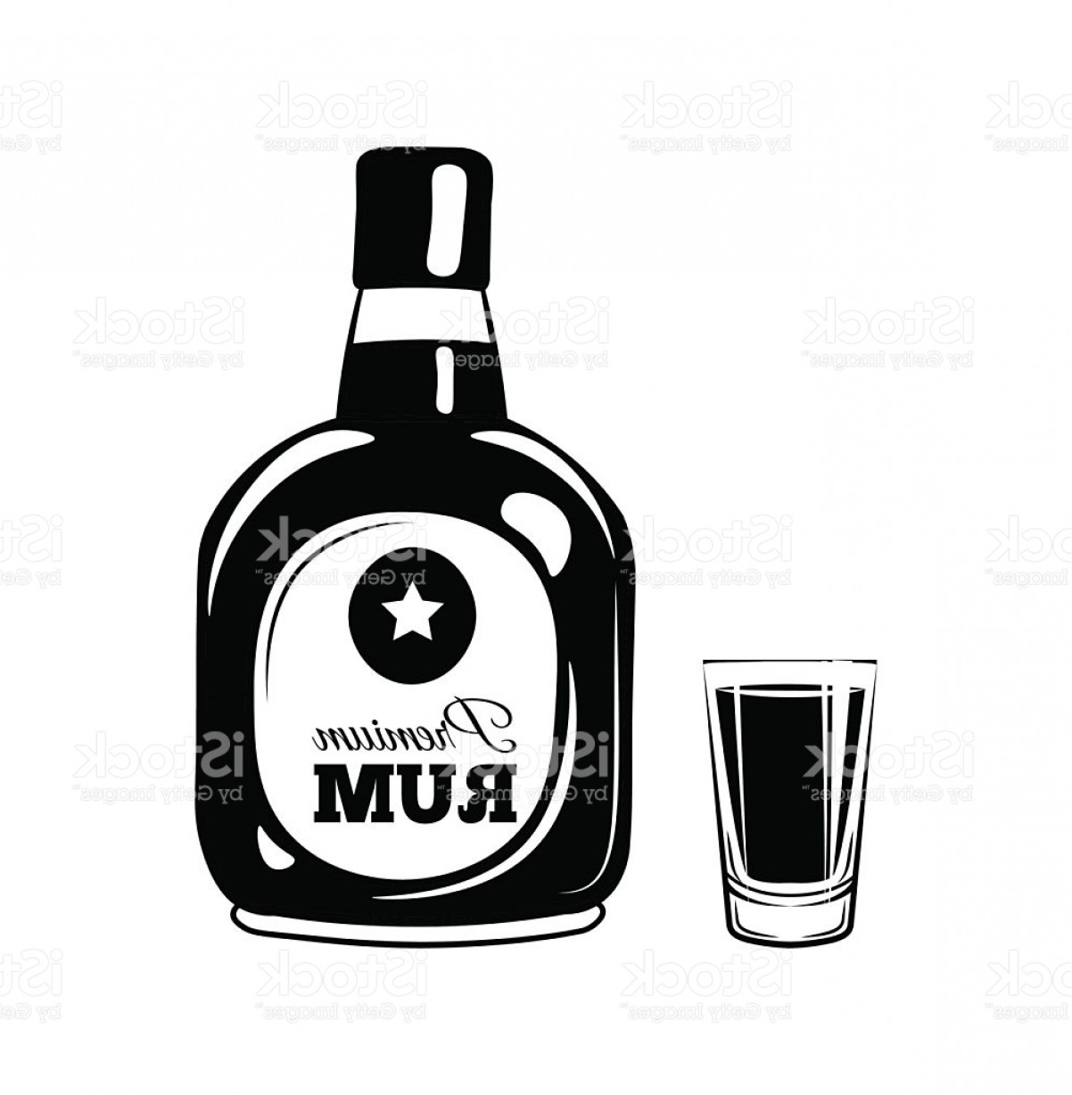 1202x1228 Rum Bottle And A Shot Glass Design Element An Isolated Gm Arenawp