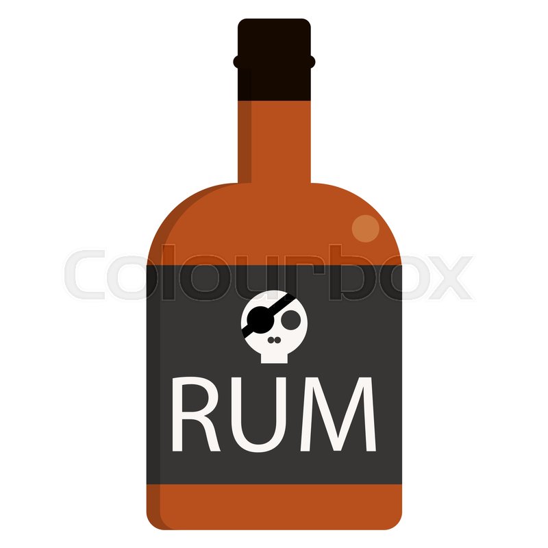 800x800 Rum Bottle Alcoholic Beverage Flat Icon, Vector Sign, Colorful