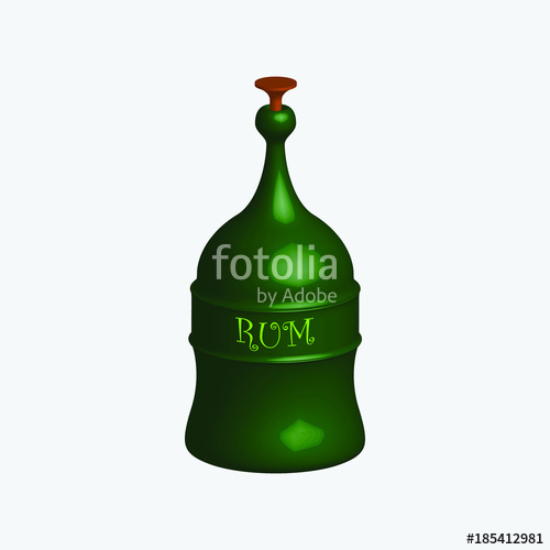 500x500 Rum Bottle Vector Illustration Isolated On White Background Stock