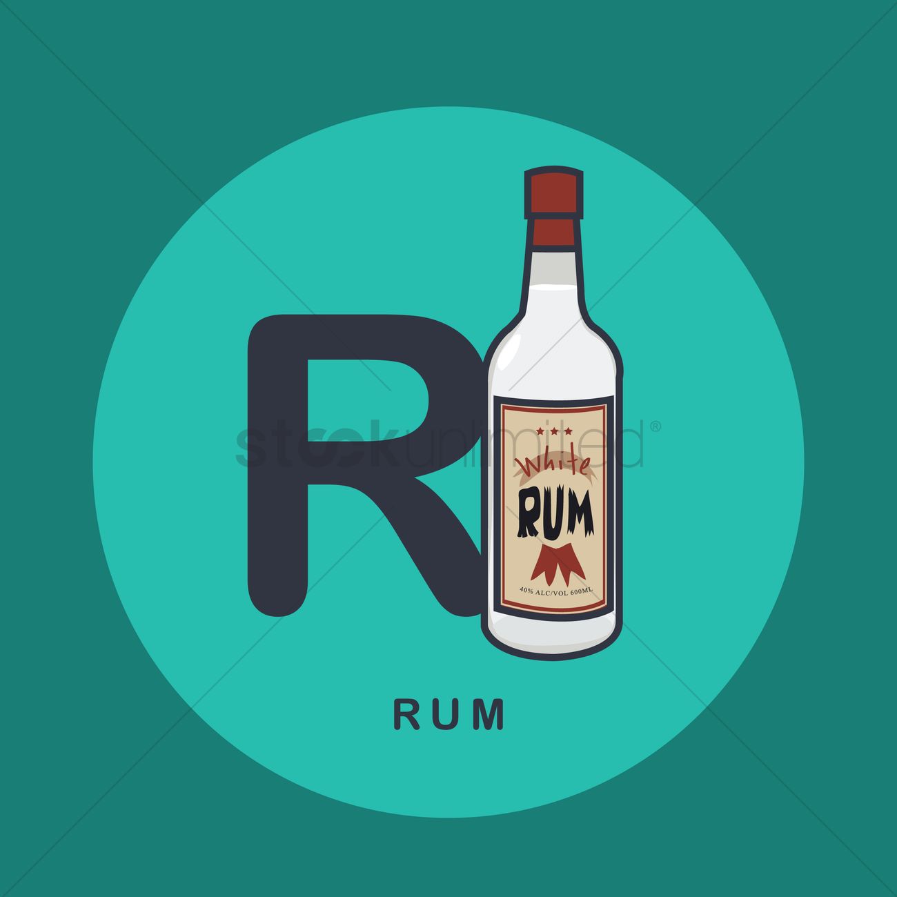 1300x1300 R For Rum. Vector Image