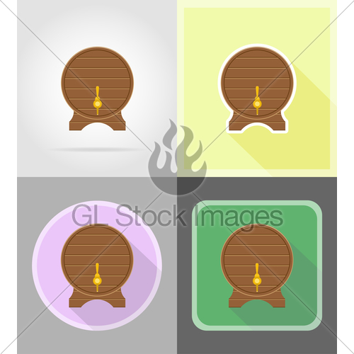 500x500 Wooden Barrel For Pirate Rum Vector Illustration Gl Stock Images