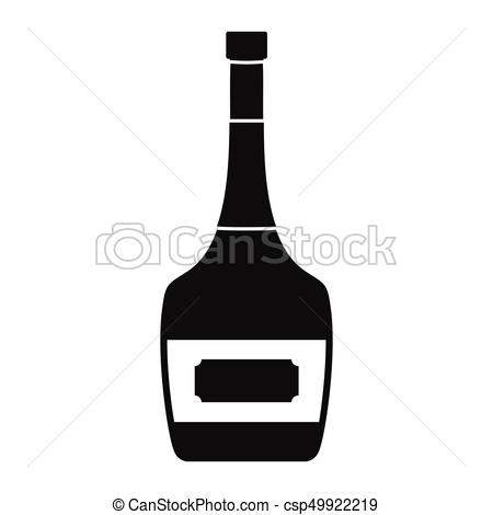 450x470 Bottle Alcohol Rum In Black Simple Silhouette Style Icons Vector