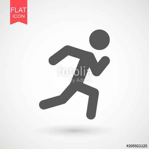 500x500 Running Man Vector Icon. Runner Stick Figure Icon. Vector