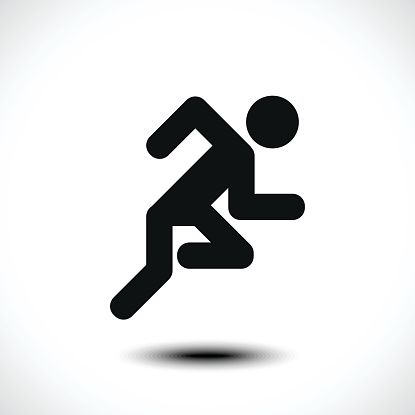 415x415 Running Man Icon Vector Art Illustration Tekening