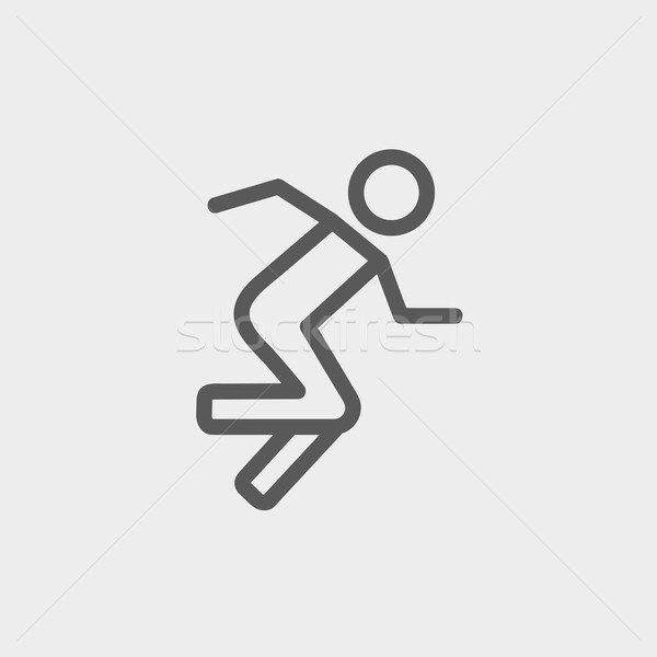 600x600 Running Man Thin Line Icon Vector Illustration Andrei Krauchuk