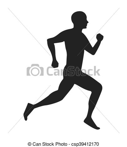 406x470 Silhouette Athlete Running Isolated Icon Vector Illustration Design.