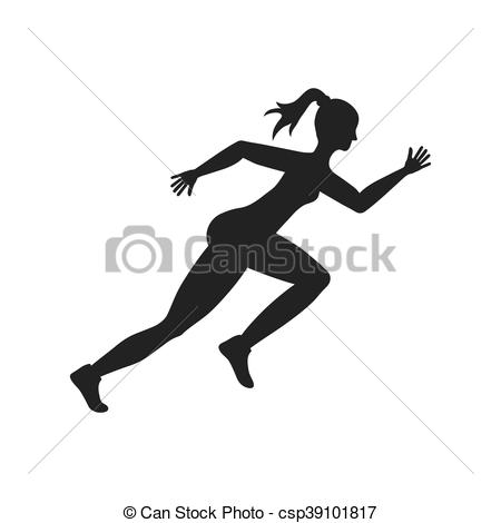 450x470 Sport Woman Running Fitness Icon. Vector Graphic. Sport Woman