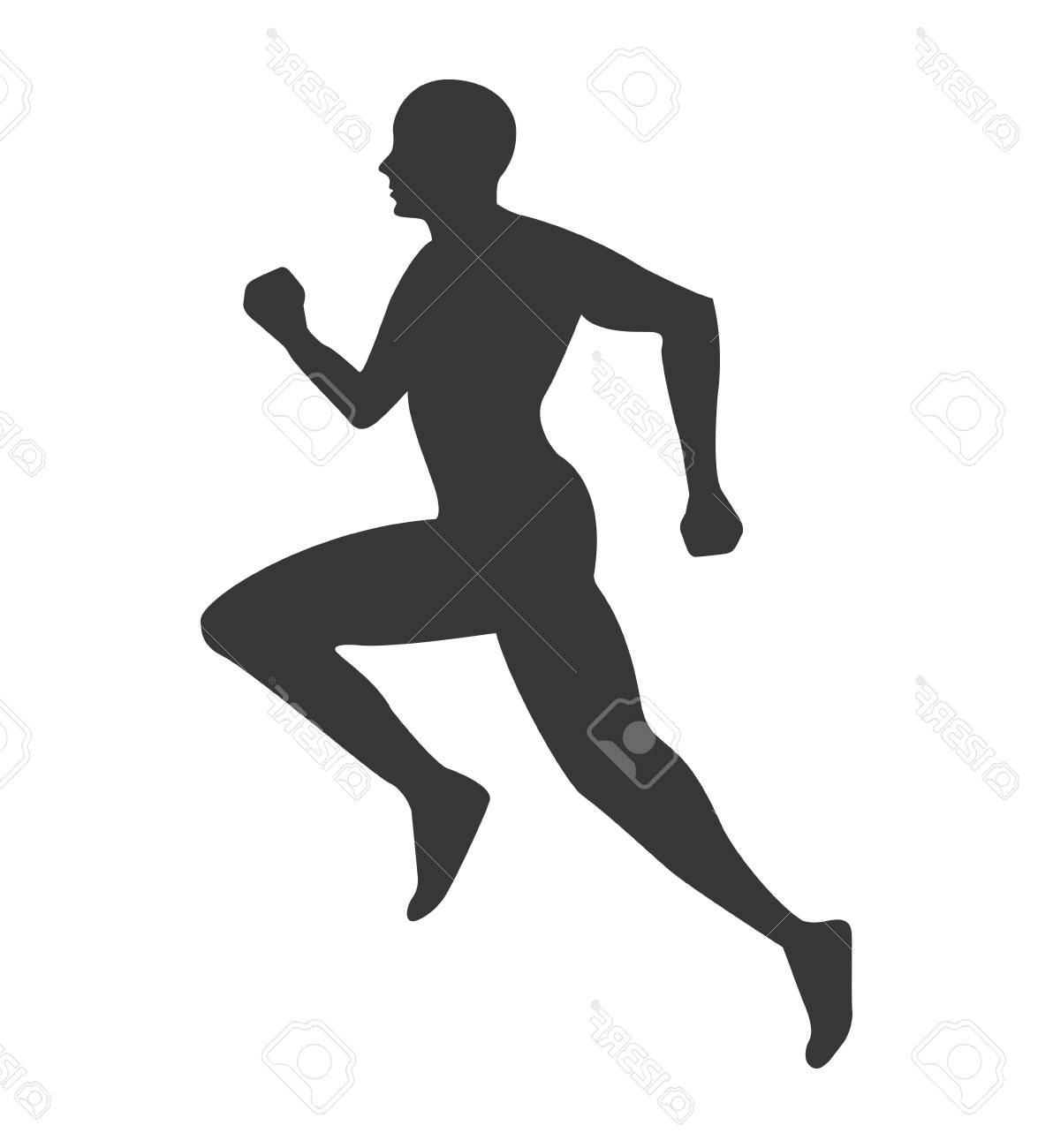 1192x1300 Top Silhouette Athlete Running Isolated Icon Vector Illustration