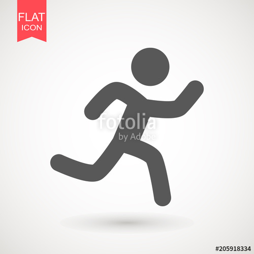 500x500 Running Man Vector Icon. Runner Stick Figure Icon. Vector