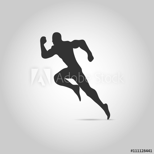 500x500 Running Man, Vector Isolated Illustration. Sport, Athlete, Run