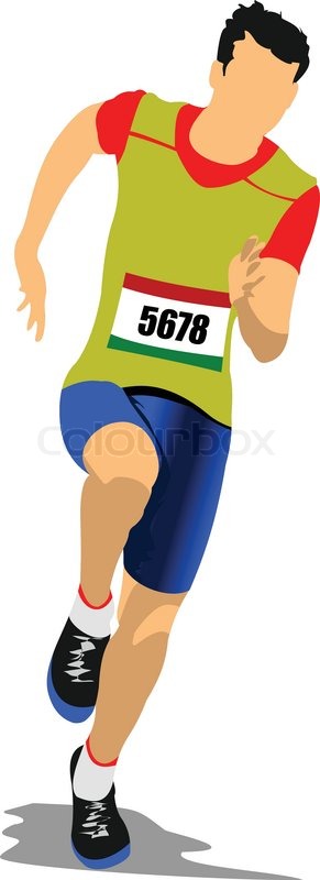 291x800 The Running Man Track And Field Vector Illustration Stock Vector