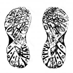 300x300 Stock Illustration Running Shoes Foot Print Vector Illustration
