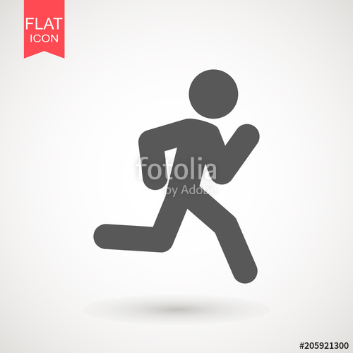 500x500 Running Man Vector Icon. Runner Stick Figure Icon. Vector