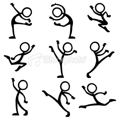 380x380 Stickfigure Dance Ballet. Variety Of Ballet Moves And Actions. In
