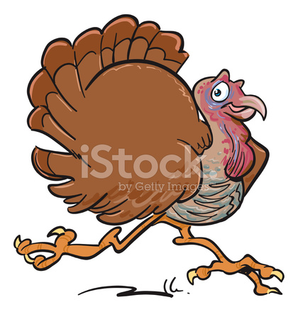 420x440 Happy Turkey Running Stock Vector