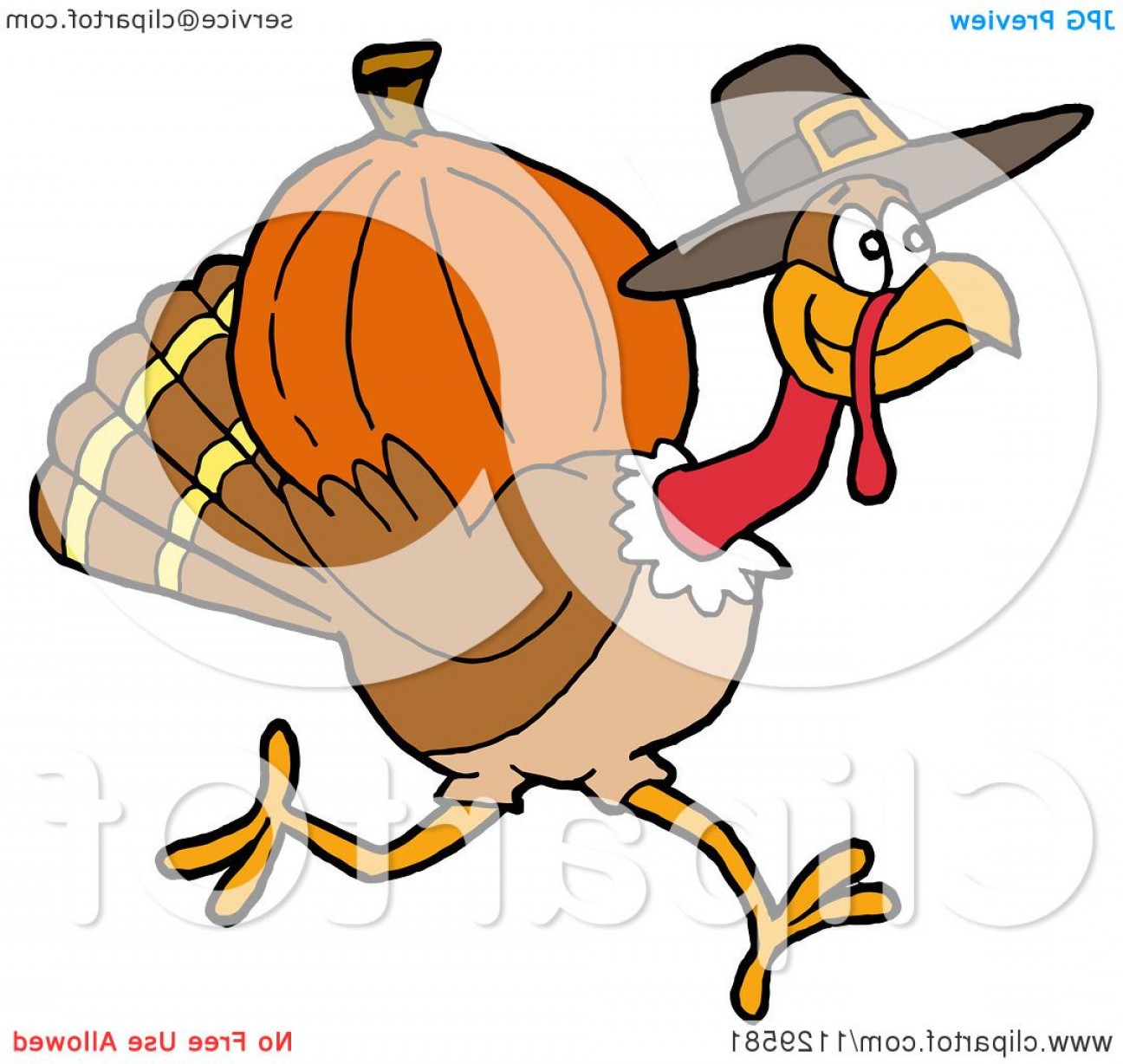 1296x1228 Thanksgiving Pilgrim Turkey Running With A Pumpkin Lazttweet