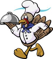 180x200 Turkey Chef Running Vector Stock Vectors