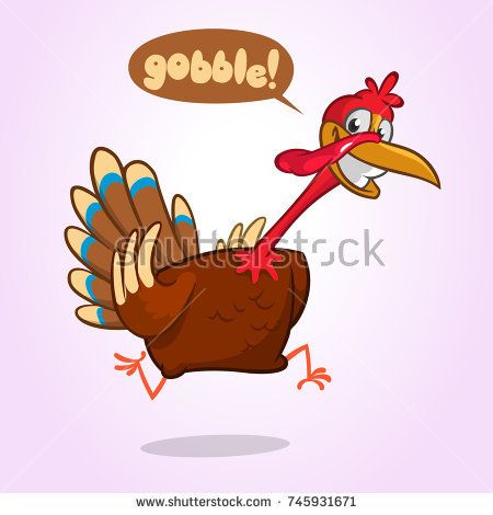 450x470 Turkey Escape Cartoon Character. Thanksgiving Vector Illustration