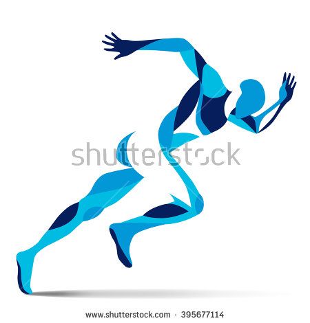450x470 Trendy Stylized Illustration Movement, Running Man, Line Vector