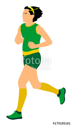 285x500 Woman Marathon Racer Running Vector Illustration. Healthy