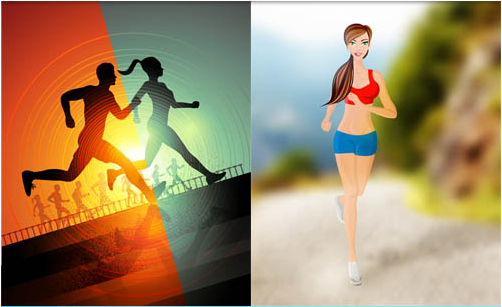 502x307 Running People Vector Ai Format Free Vector Download