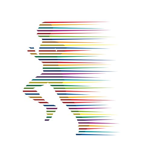 500x500 Set Of Running People Vector 04