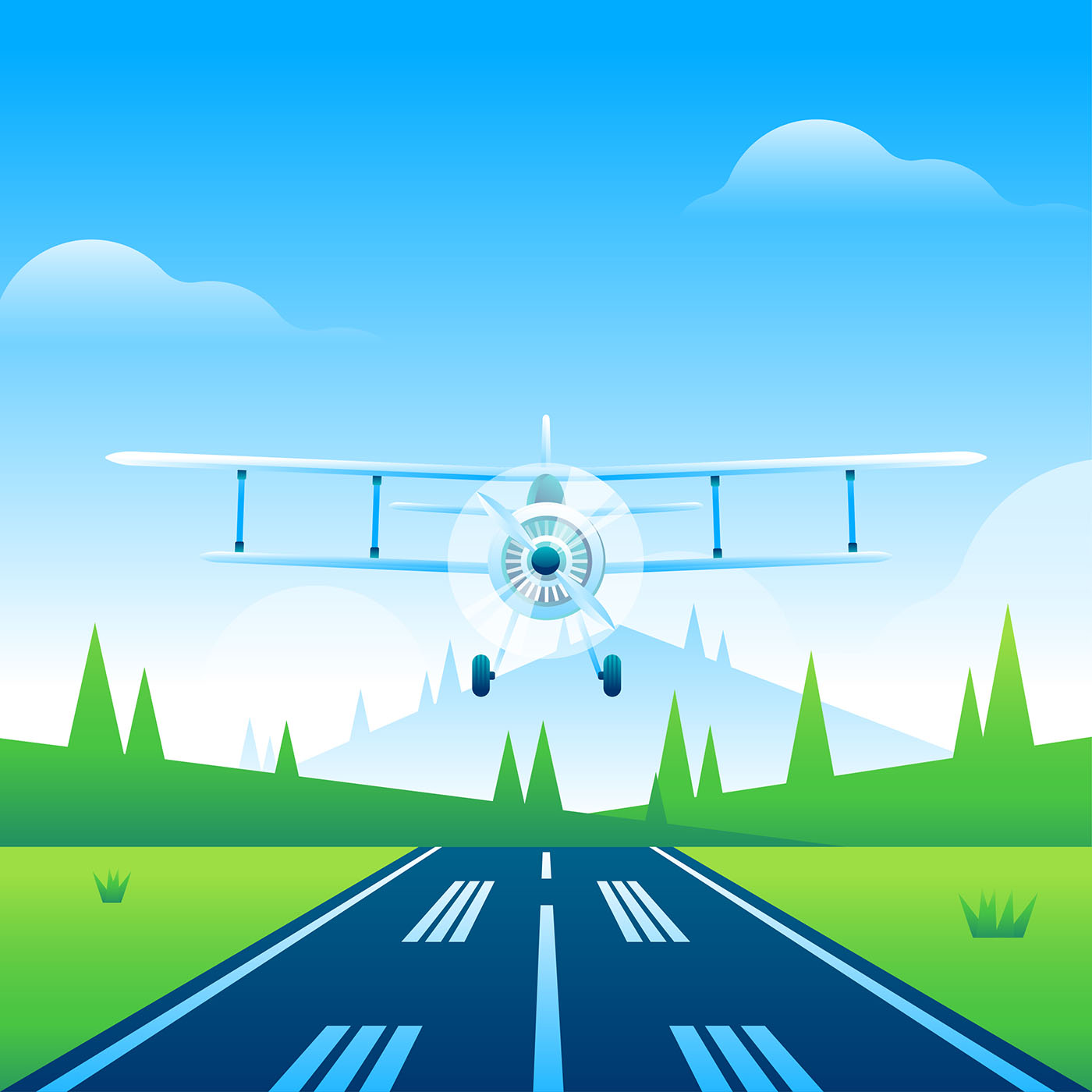 1400x1400 Airport Runway Free Vector Art