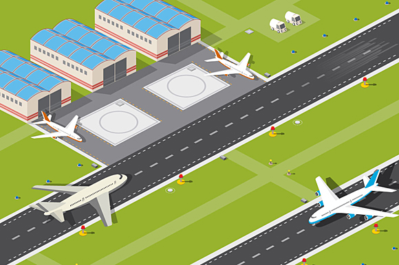 580x386 Airport Runway Vector By Alexzel