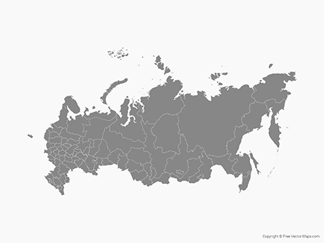 460x345 Vector Map Of Russia With Regions