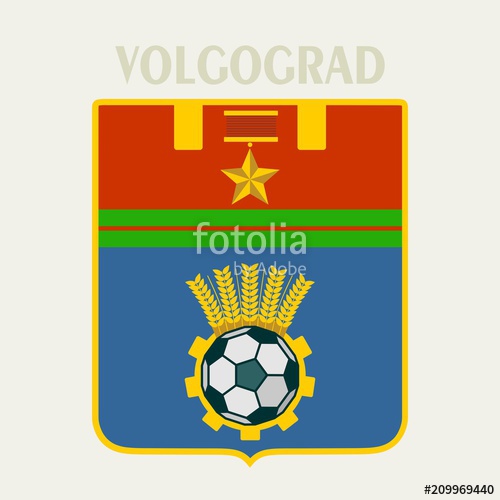 500x500 Emblem Of Volgograd. City Of Russia. Soccer Ball On Coat Of Arms