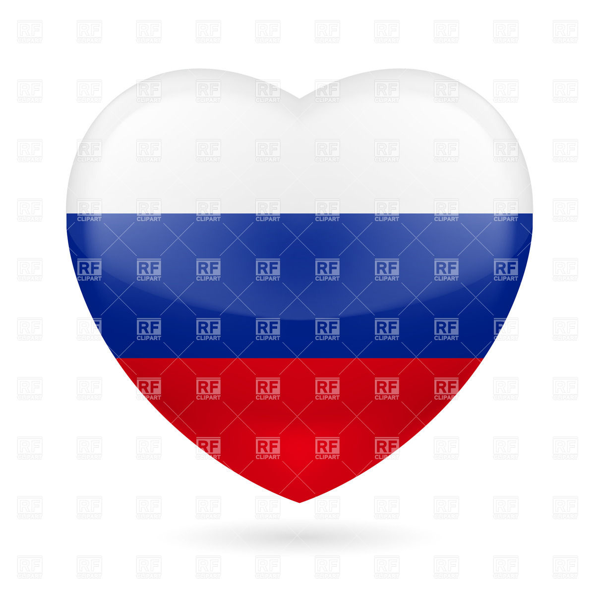 1200x1200 Heart With Russian Flag Colors. I Love Russia Vector Image